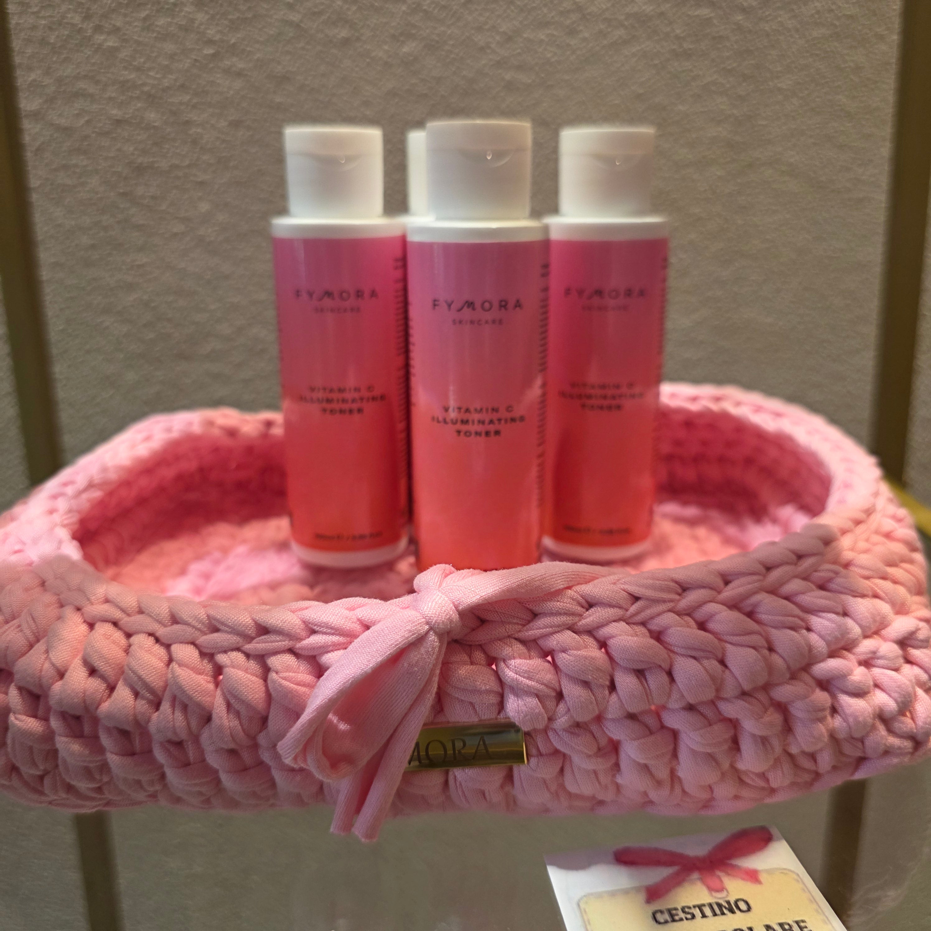 Cestino Organizzatore Rettangolare Intrecciato – Rosa Pastello / Rosa Confetto