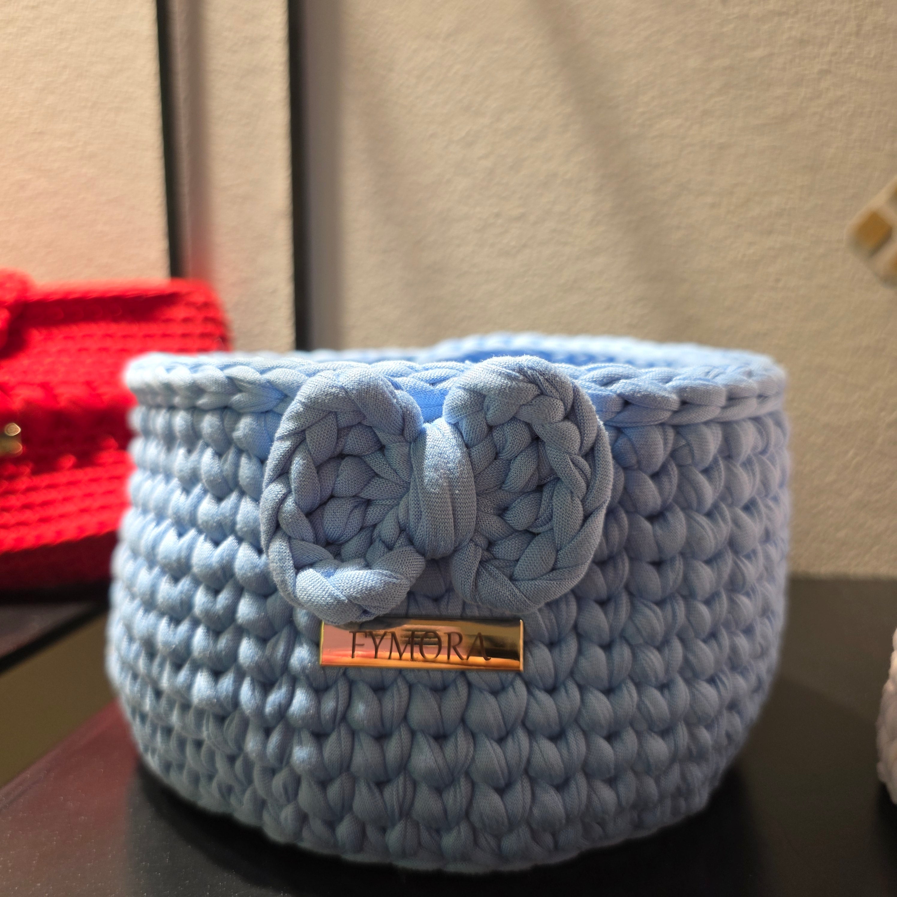 Cestino Organizzatore "Brezza Marina" – Handmade con Dettaglio Fiocco