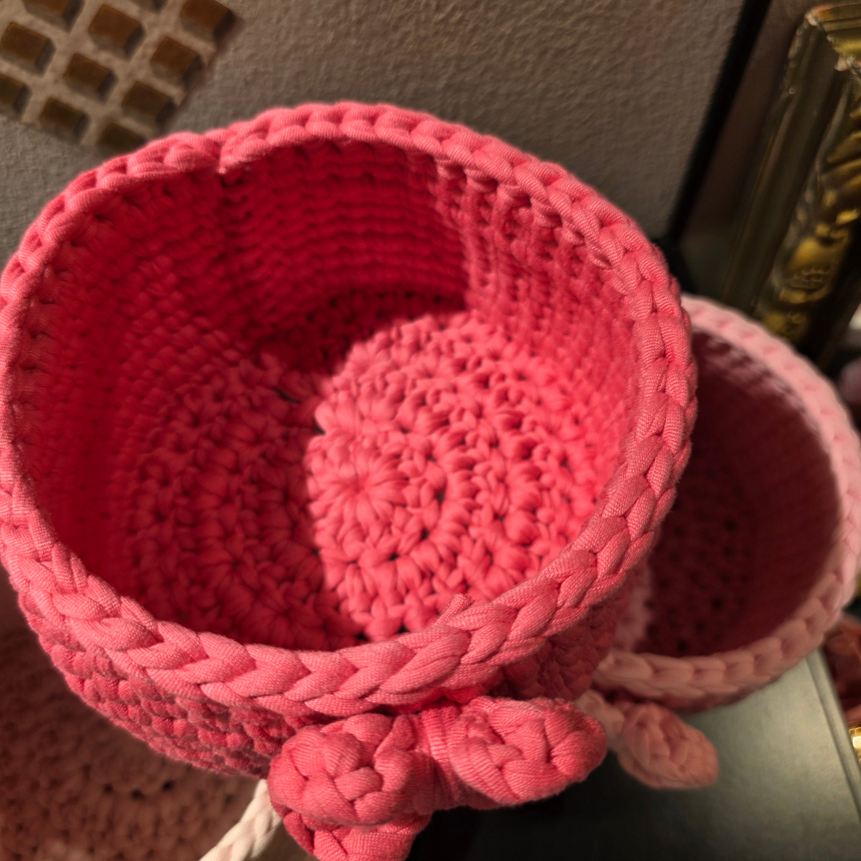 Cestino Organizer Fymora 'Pink Bow' – Dolcezza e Ordine per la tua Casa