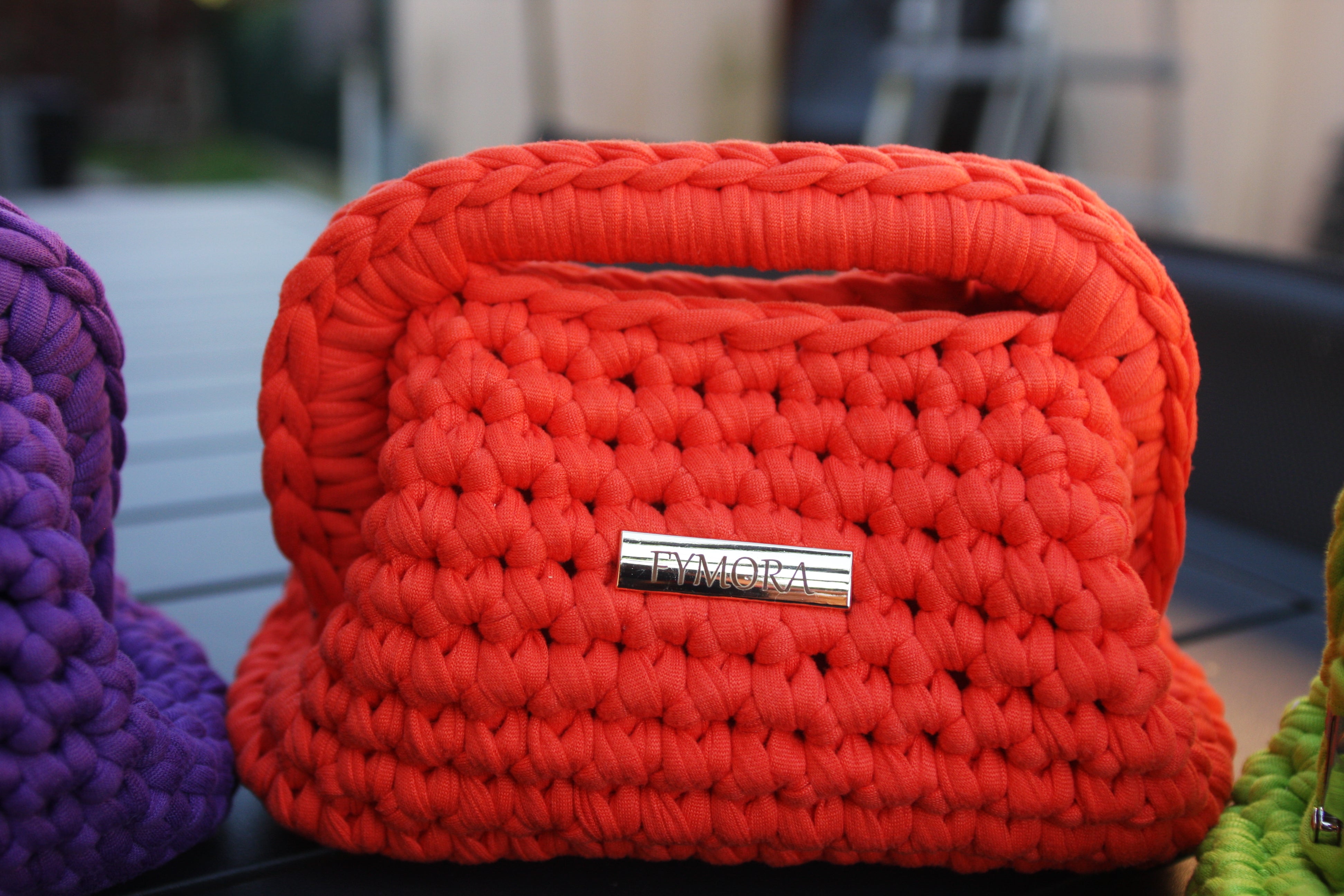 Pochette "Sunlight" ad Uncinetto – Arancio con Chiusura a Scomparsa