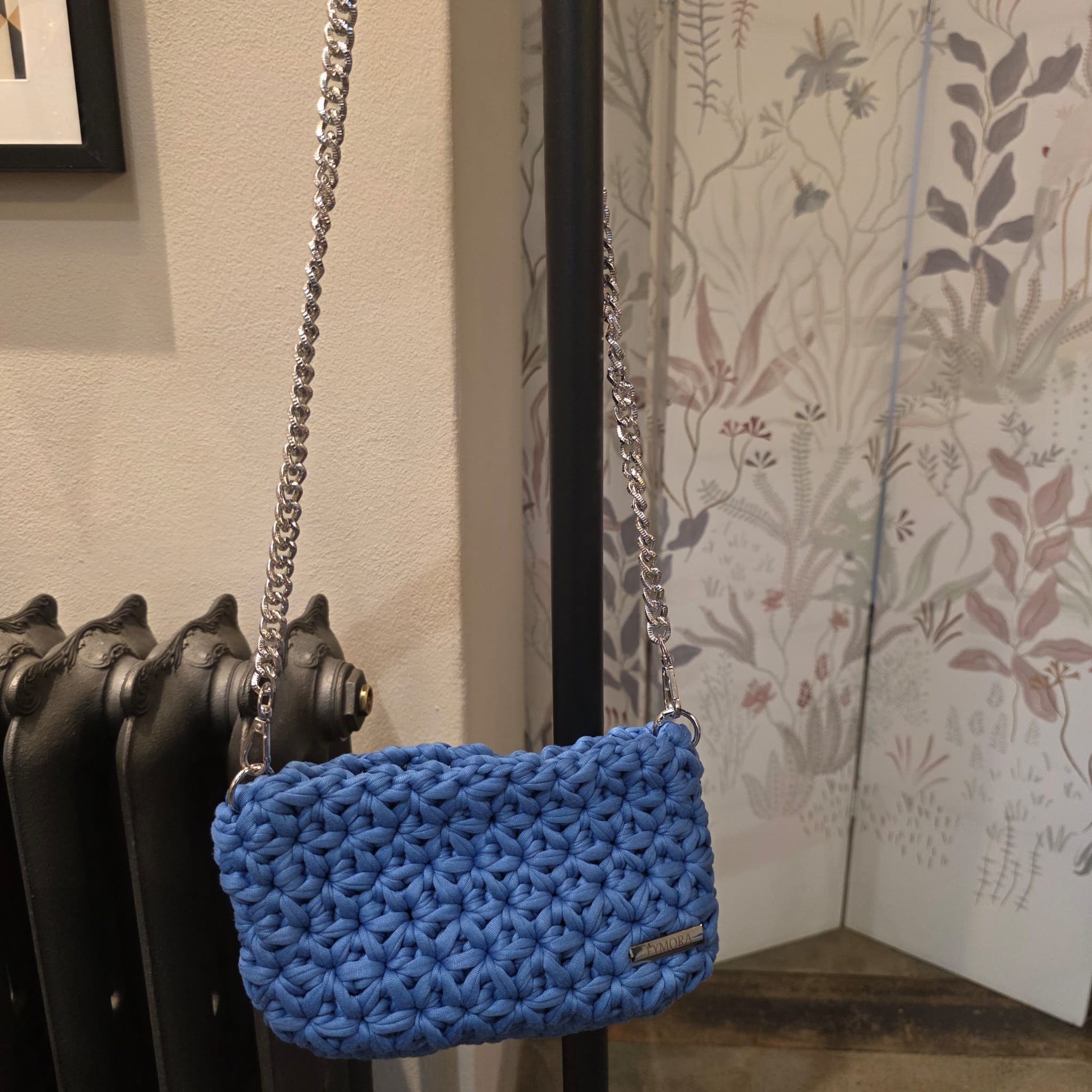 Pochette a Tracolla "Starlet" ad Uncinetto – Azzurro Royal e Silver