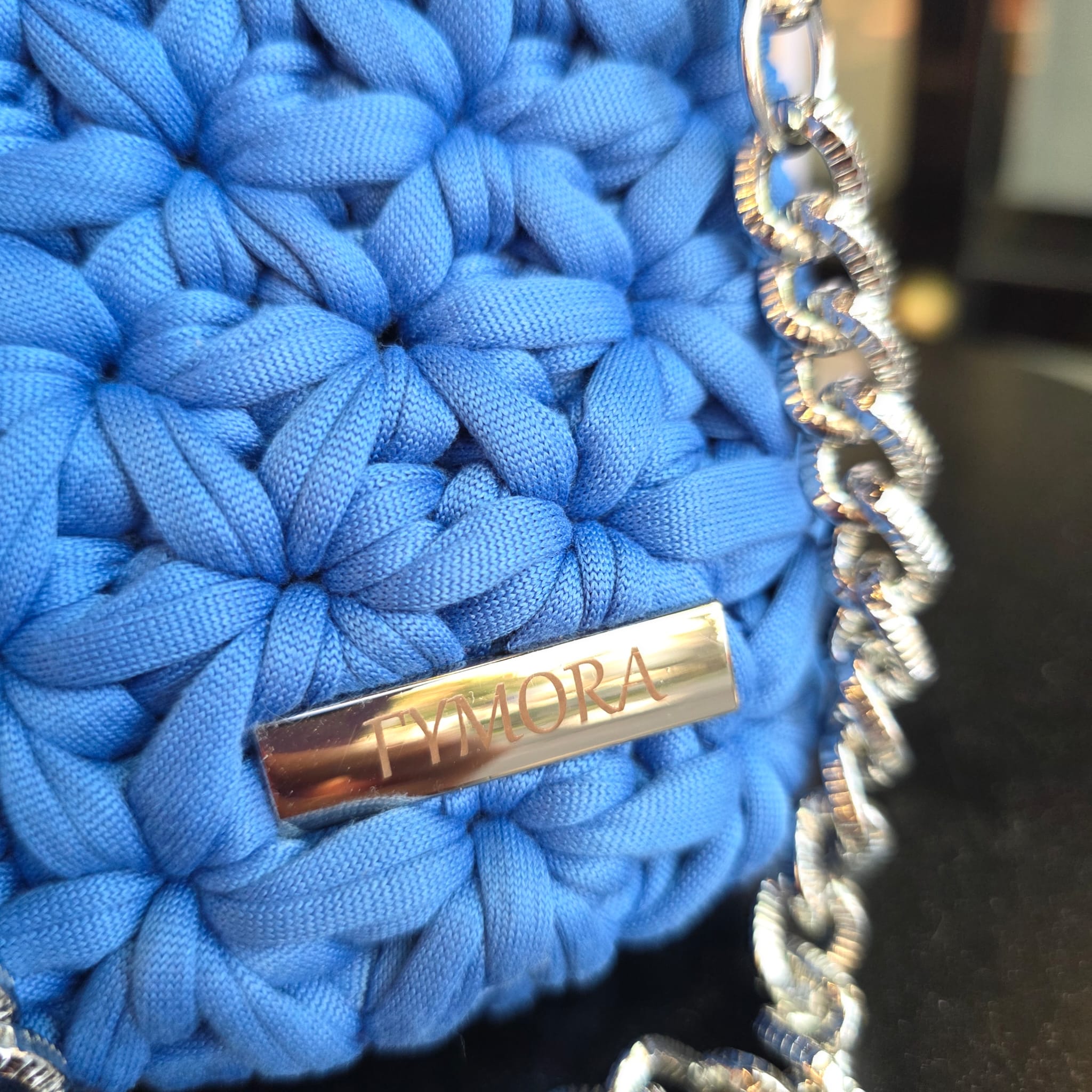 Pochette a Tracolla "Starlet" ad Uncinetto – Azzurro Royal e Silver