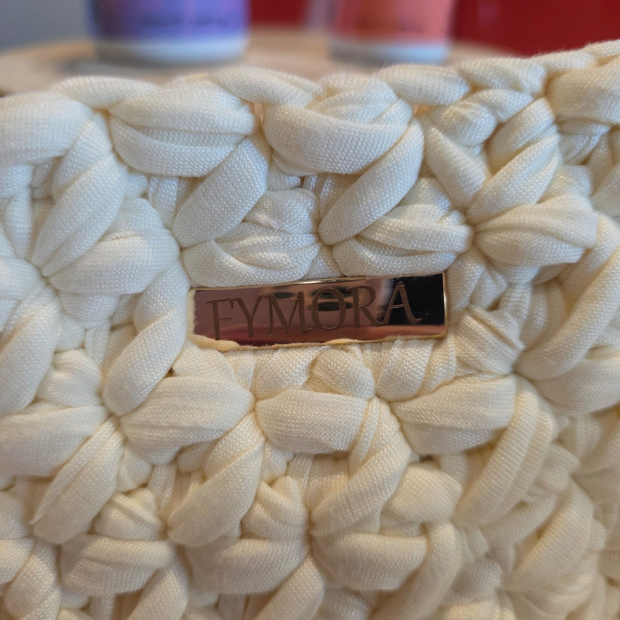 Borsa a Tracolla "Fymora" in Fettuccia – Bianco Panna / Avorio