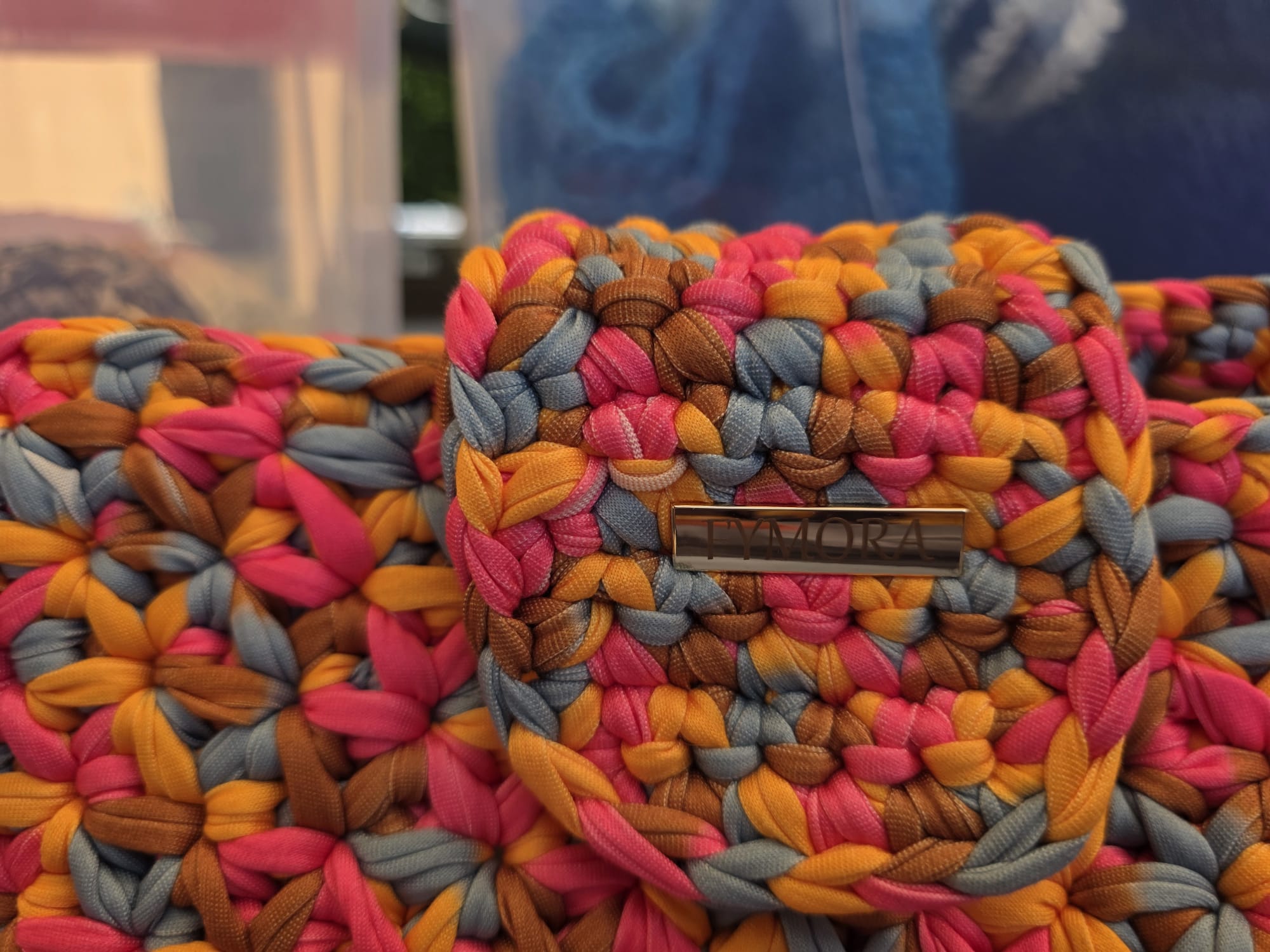 Fymora Multicolor Ribbon Crossbody Strap – Gold Details
