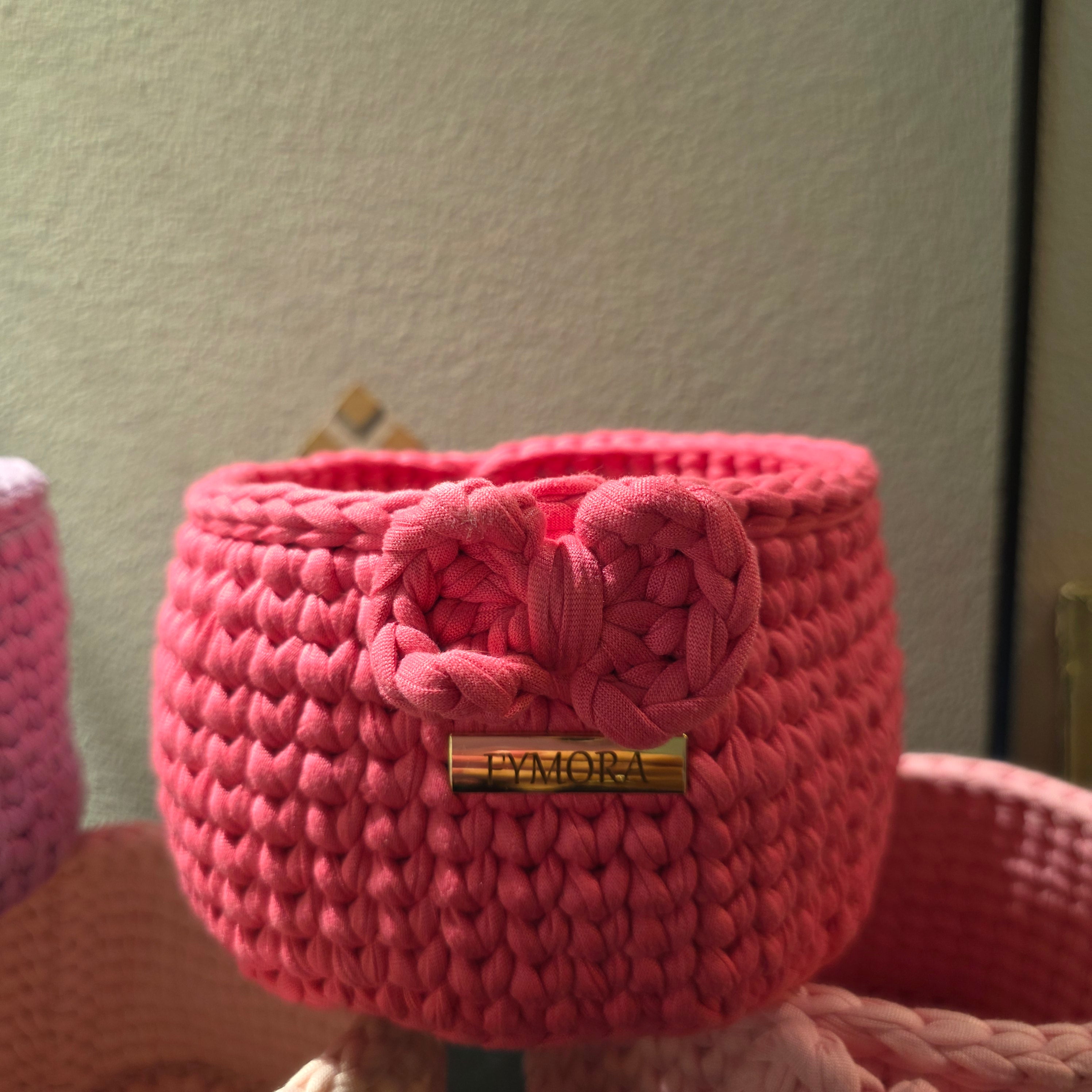 Cestino Organizer Fymora 'Pink Bow' – Dolcezza e Ordine per la tua Casa