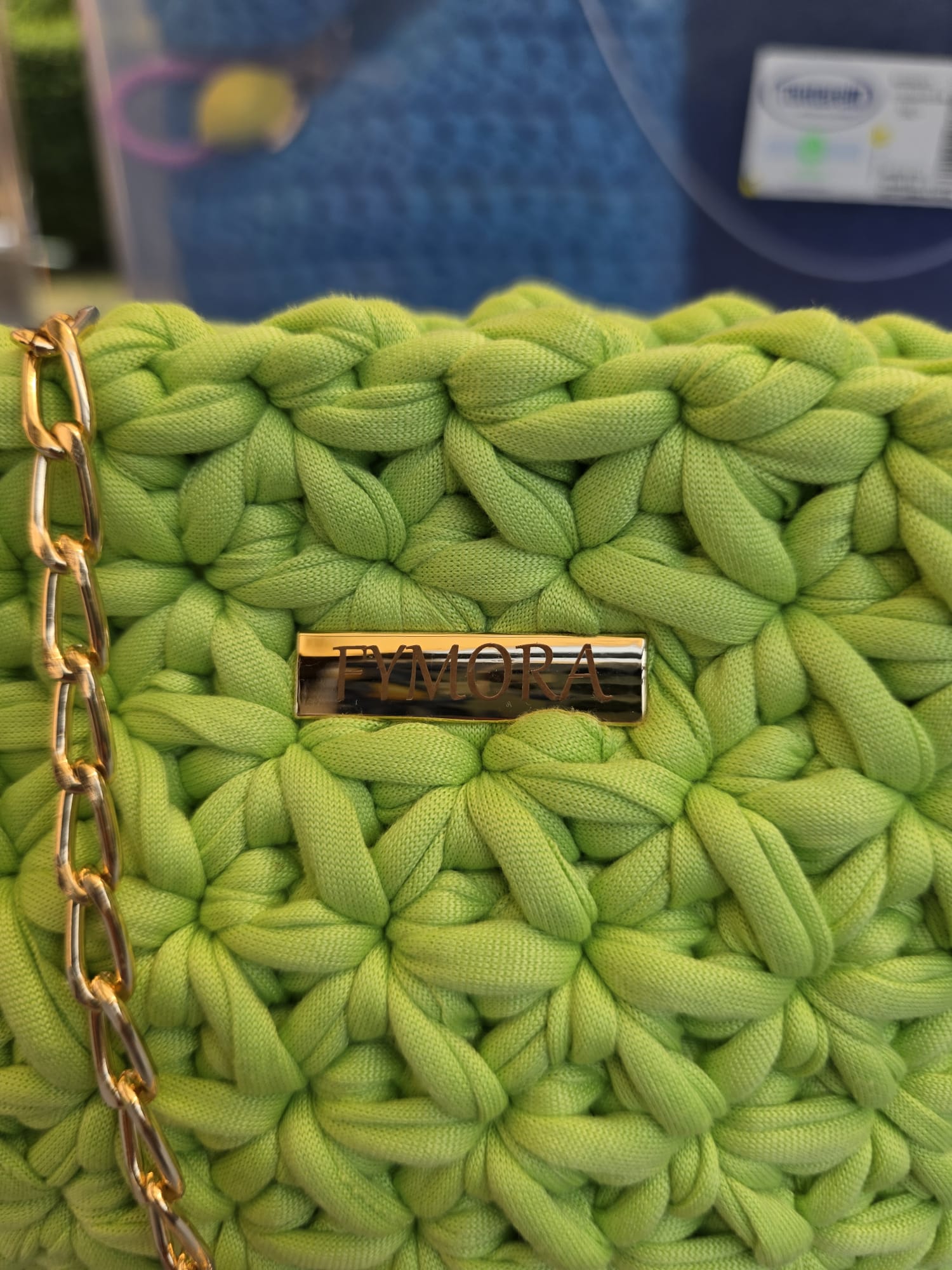 Mini Tracolla Intrecciata Fymora - Verde Lime / Oro