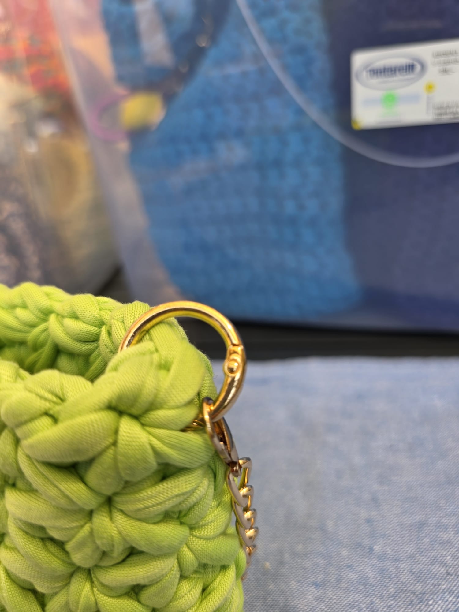 Mini Tracolla Intrecciata Fymora - Verde Lime / Oro